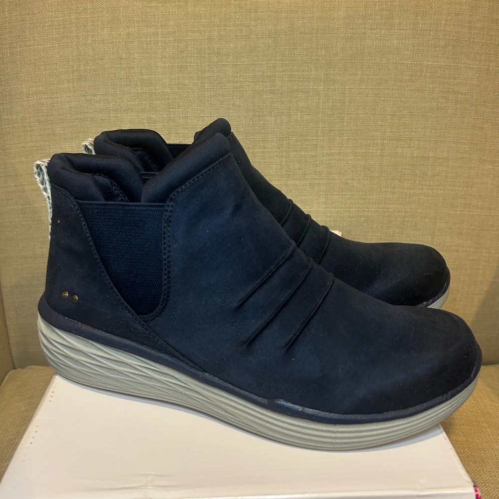 Ryka Niah Women Ankle Boots Navy Blazer Ruched Slip On Bootie